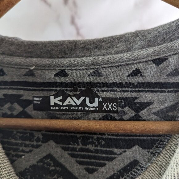 Kavu One Piece Size XXS Gray Sweatshirt Pajama Hoodie Jumpsuit Ernesto Geometric - Picture 3 of 13